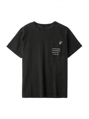 GO BOY 포켓 반팔 티셔츠 - 피그먼트 블랙