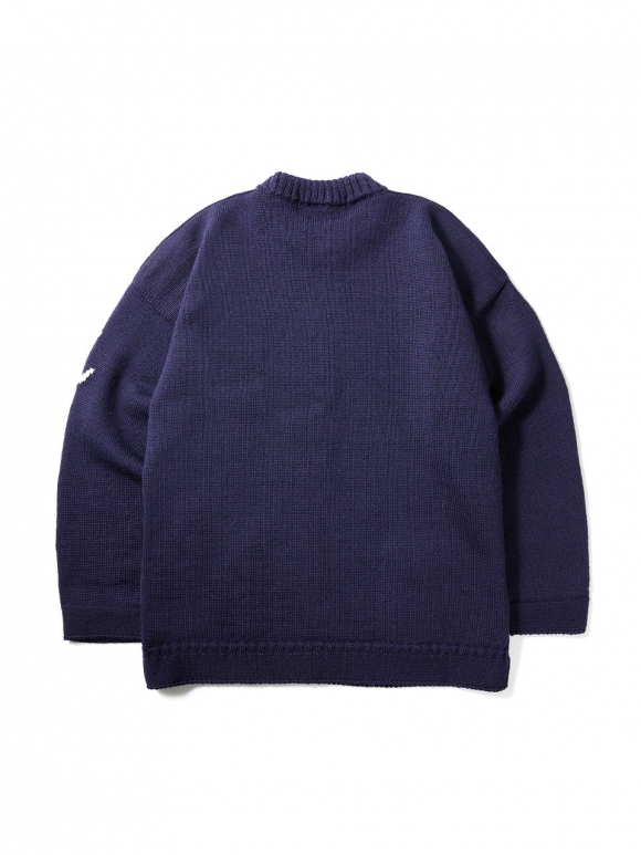 오버사이즈 투포켓 스웨터 - 네이비
